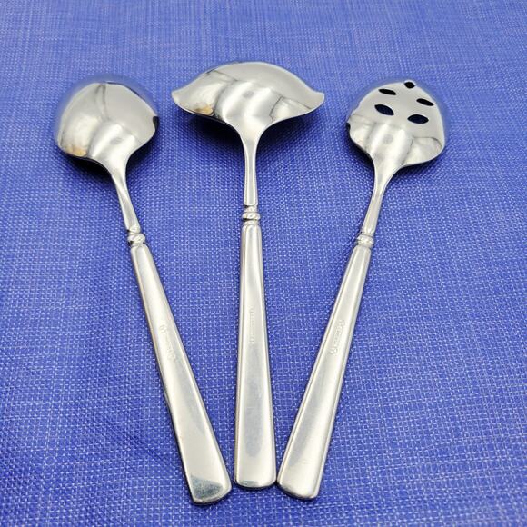 Oneida Easton Cube Set of 3 Hostess Serving Set Vintage CUBE mark - Picture 2 of 7